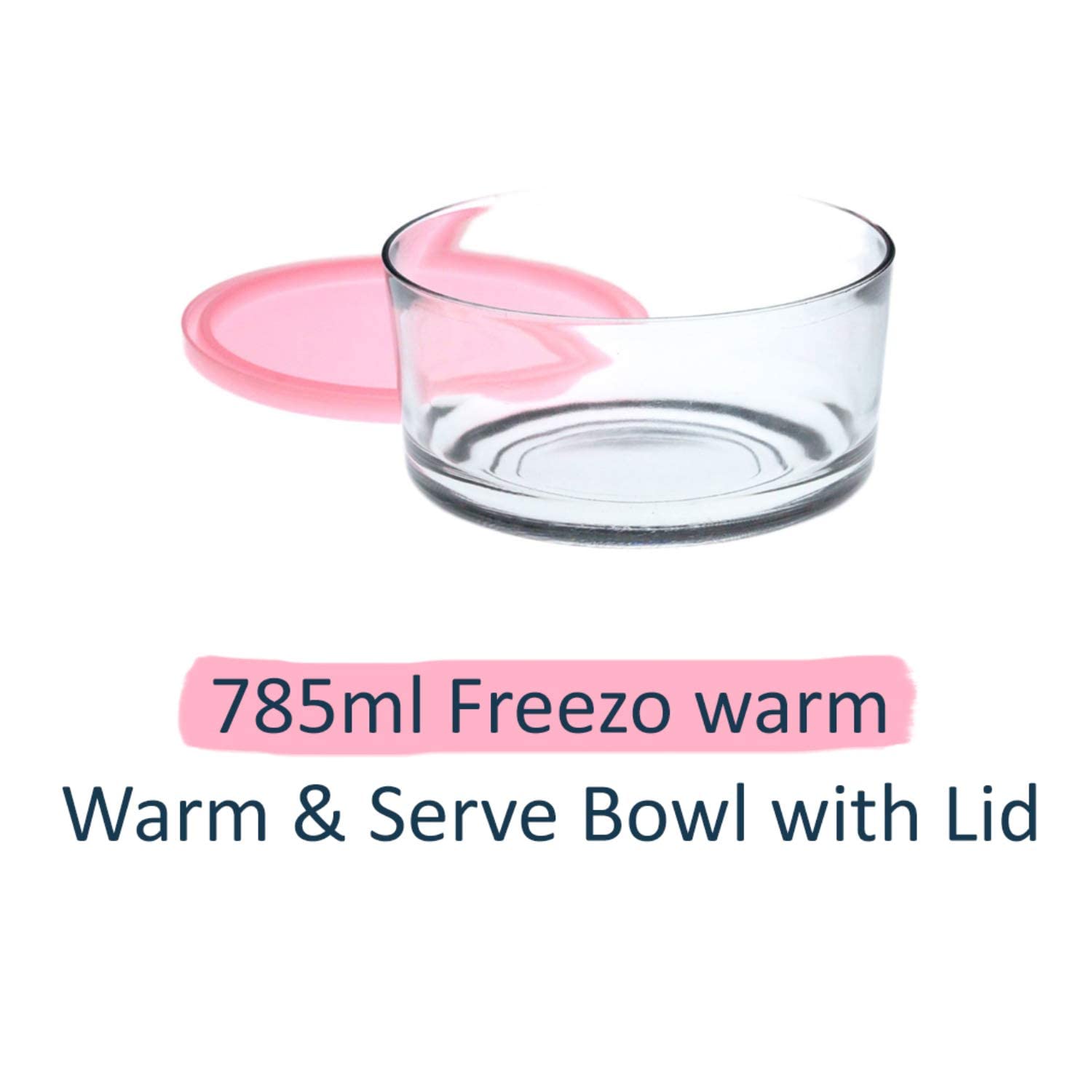 Feelopie Freezowarm Heavy Glass Bowl With Lid||Transparent Glass||Use For As A Mixing And Serving Bowls Set For Cereal,Salad,Ric